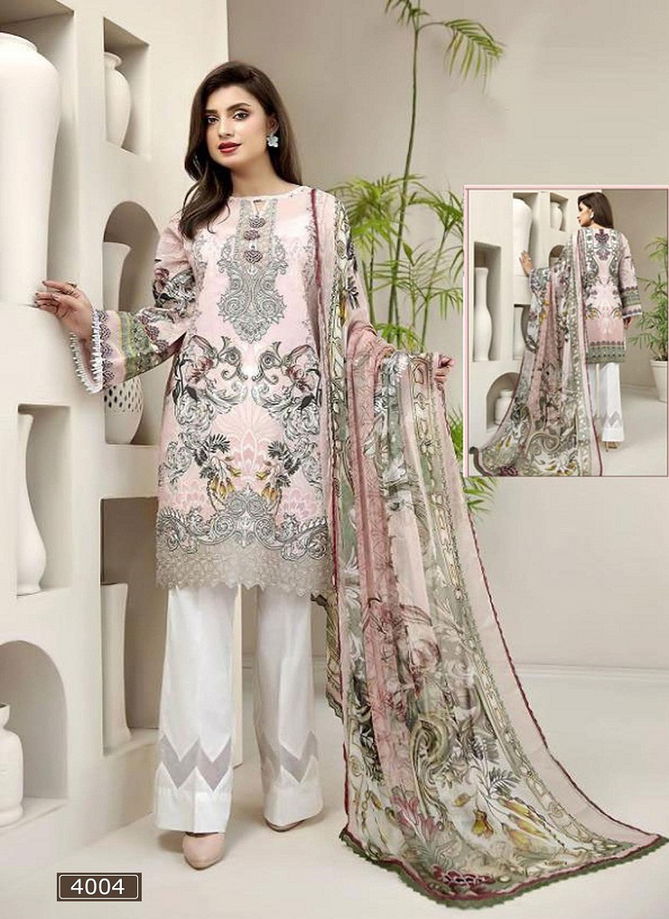 Asifa Nabeel 4 Lawn Printed Karachi Dress Materials collection